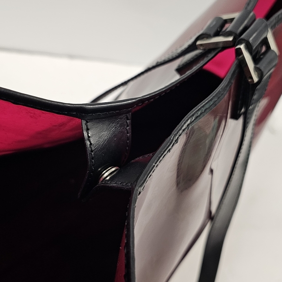 BURBERRY Nova Check Tote Bag Coated Canvas Vinyl Beige Red - Picture 12 of 16